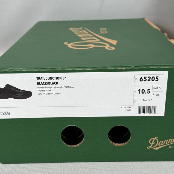 Danner Trail Junction 3" Shoes Mens 10.5 Black Outdoors Boots Hiking 65205 New - Picture 10 of 10